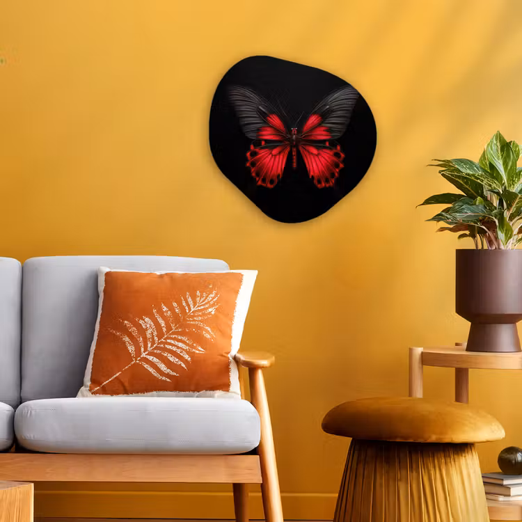 Organisch schilderij - Forex - Vlinder - Rood - Contrast — 3