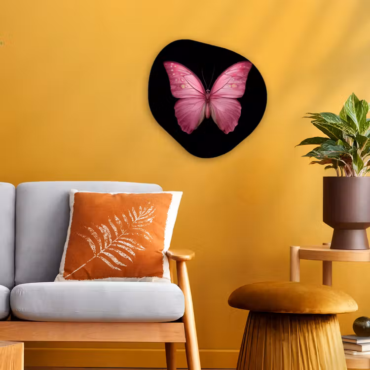 Organisch schilderij - Forex - Vlinder - roze - Elegant — 3