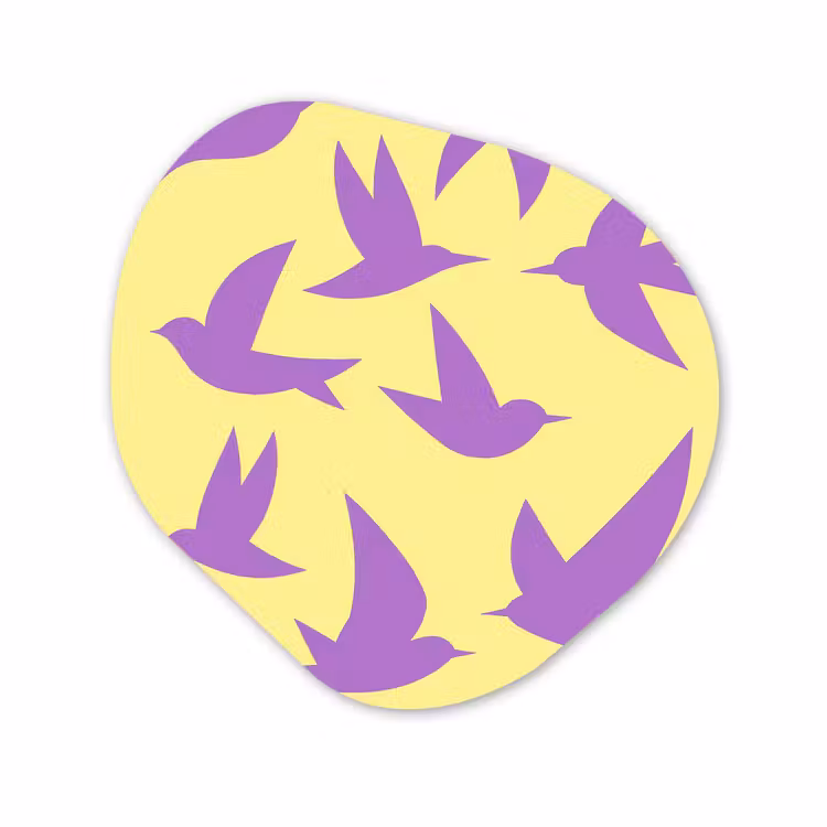 Organisch schilderij - Forex - Vogels - Cirkel - Geel - Beweging — 1