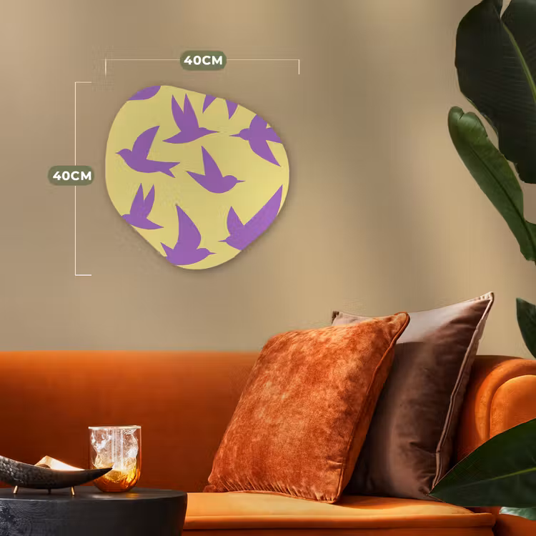Organisch schilderij - Forex - Vogels - Cirkel - Geel - Beweging — 4