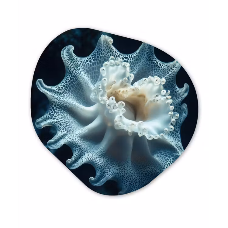 Organisch schilderij - Glas - Zeewezen - Wit - Golven - Water — 1