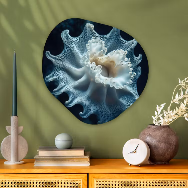 Organisch schilderij - Glas - Zeewezen - Wit - Golven - Water — 2