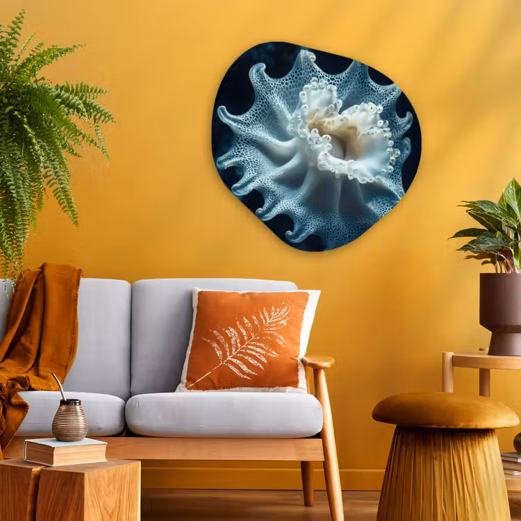 Organisch schilderij - Glas - Zeewezen - Wit - Golven - Water — 3