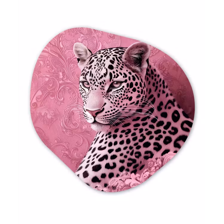 Organisch schilderij - Glas - Panter - Luxe - Roze — 1