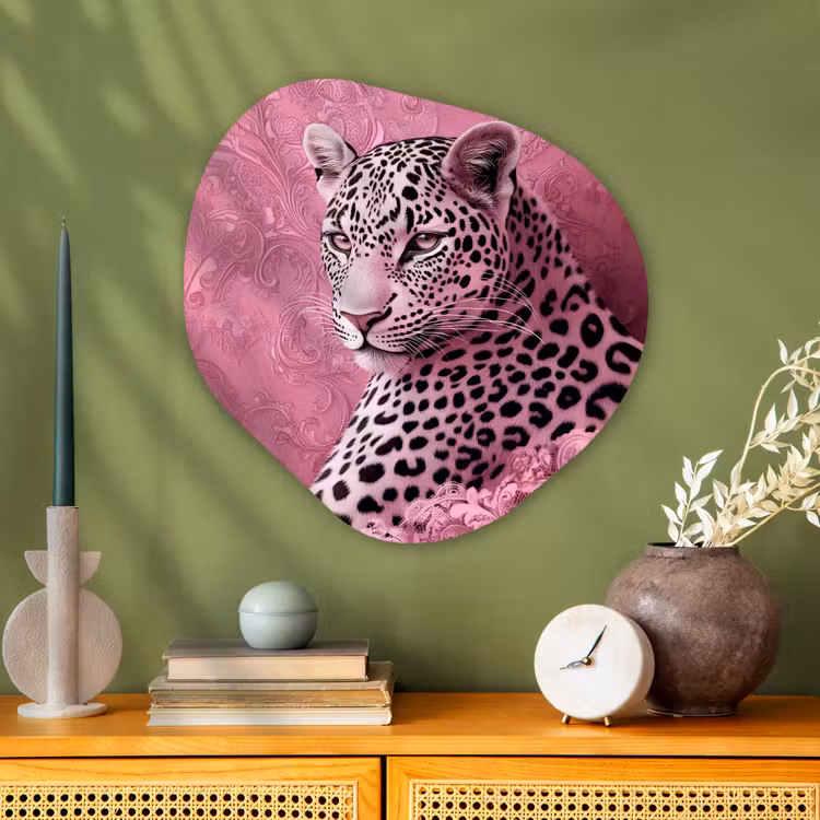 Organisch schilderij - Glas - Panter - Luxe - Roze — 2