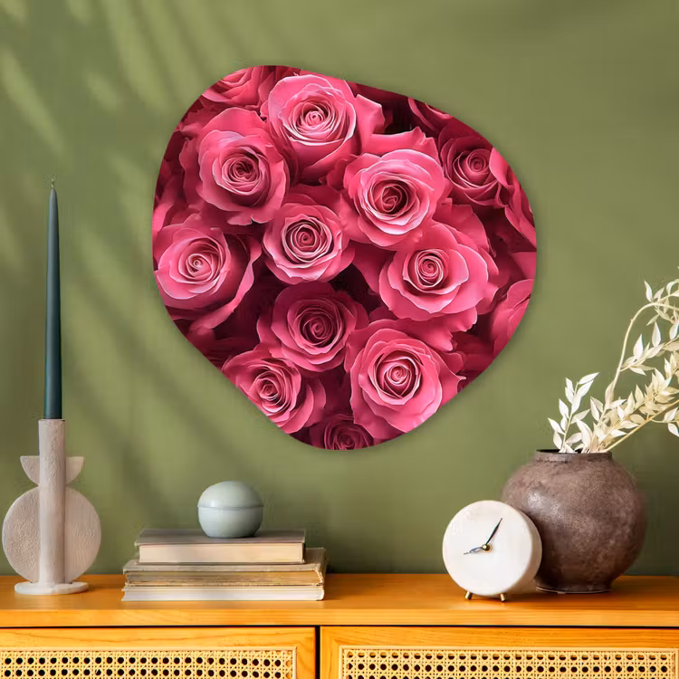 Organisch schilderij - Glas - Rozen - Pink - Bloem — 2