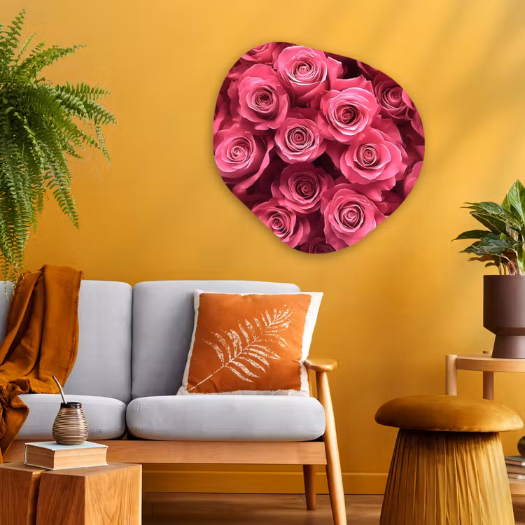 Organisch schilderij - Glas - Rozen - Pink - Bloem — 3