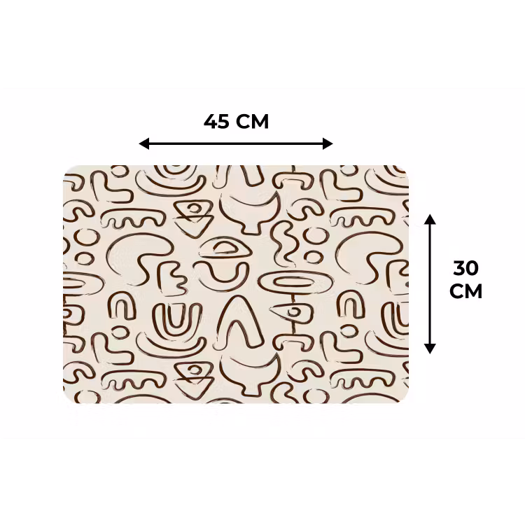 Placemat - 6 stuks - Abstract - Beige - Patroon - Donkerbruin — 3