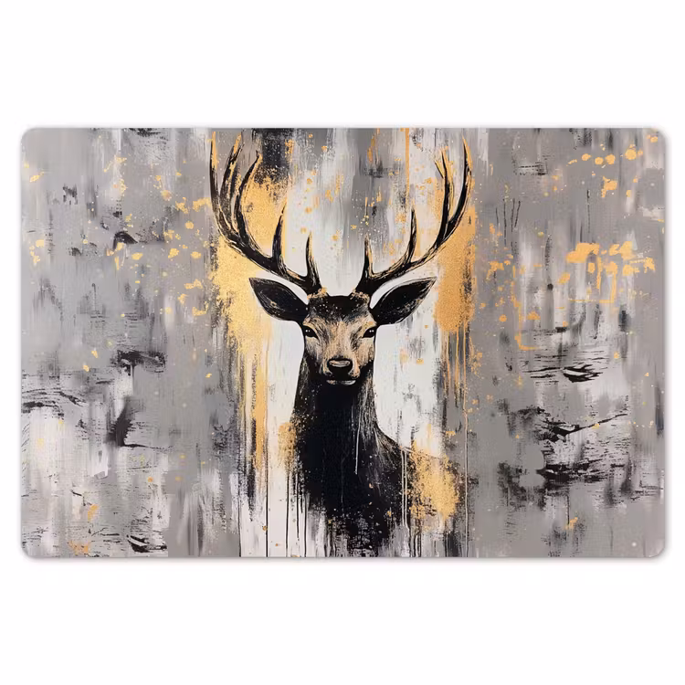 Placemat - 6 stuks - Abstract - Hert - Gewei - Goud — 7