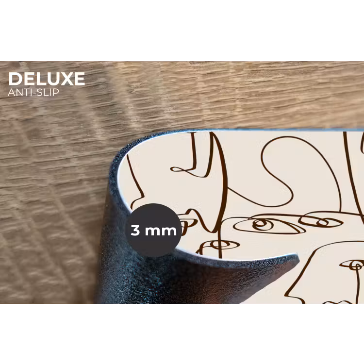 Placemat - 6 stuks - Beige - Gezicht - Lijnen - Bruin — 4