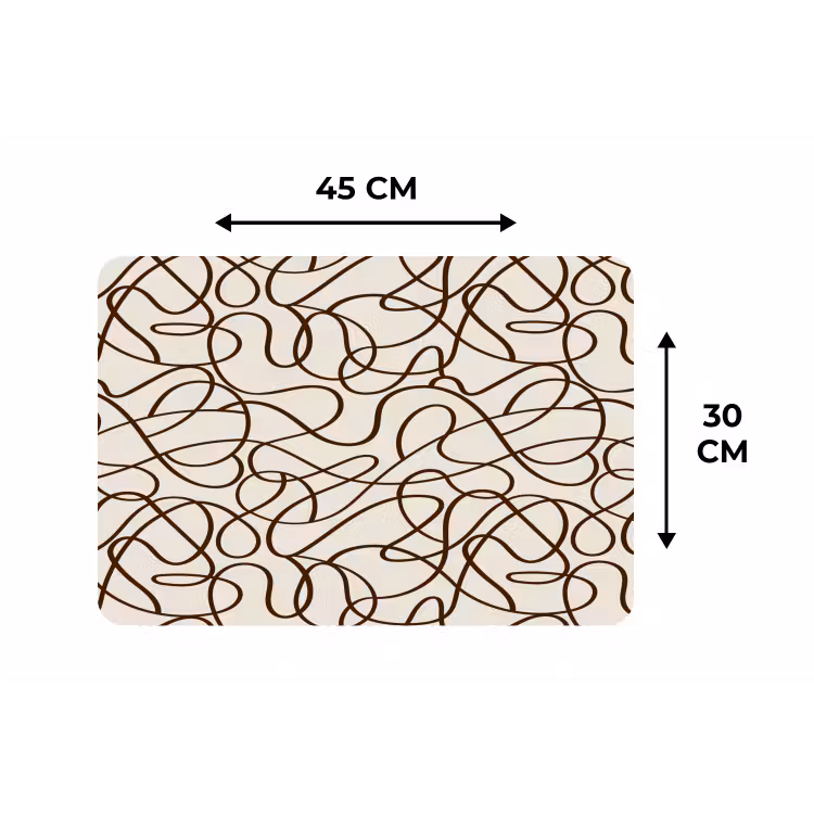 Placemat - 6 stuks - Beige - Lijnen - Donkerbruin — 3