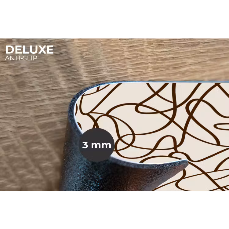 Placemat - 6 stuks - Beige - Lijnen - Donkerbruin — 4