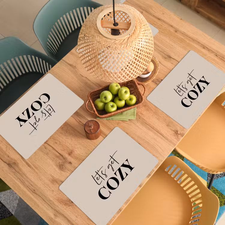 Placemat - 6 stuks - Beige - Winter - Quote - Cozy — 6