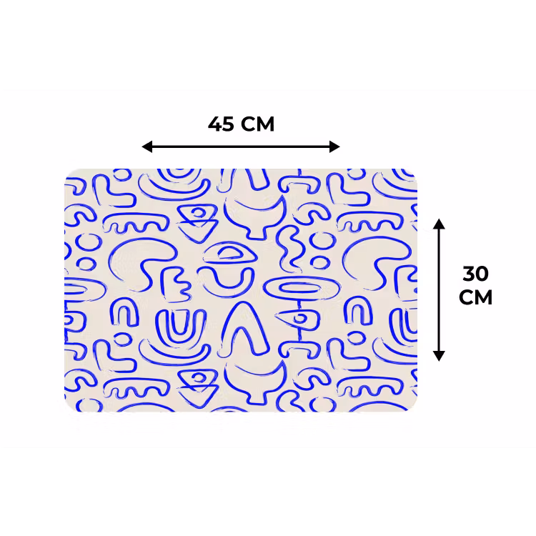 Placemat - 6 stuks - Blauw - Patroon - Abstract - Beige — 3