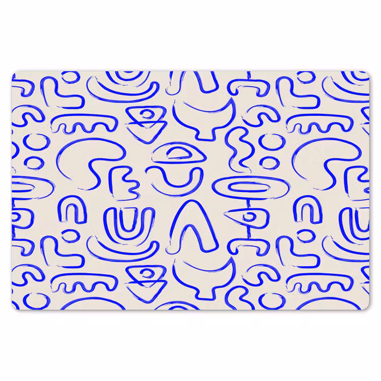 Placemat - 6 stuks - Blauw - Patroon - Abstract - Beige — 7