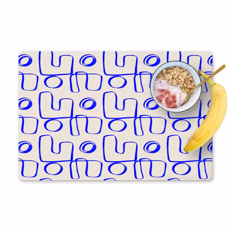 Placemat - 6 stuks - Blauw - Patroon - Beige - Abstract — 1