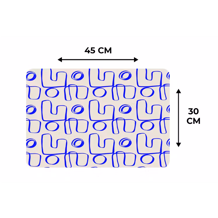 Placemat - 6 stuks - Blauw - Patroon - Beige - Abstract — 3