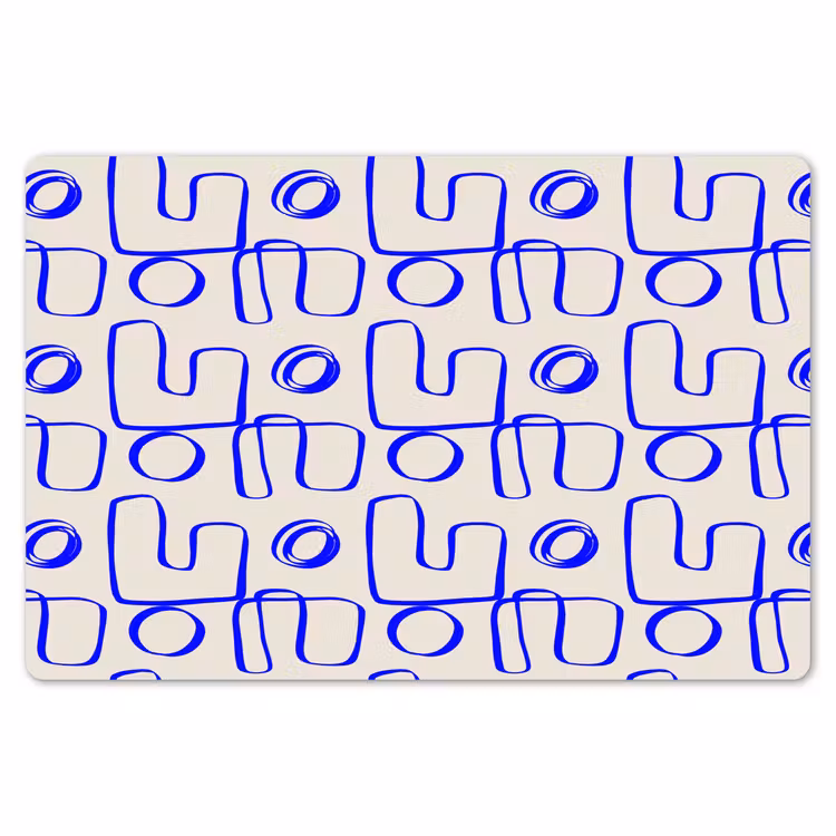 Placemat - 6 stuks - Blauw - Patroon - Beige - Abstract — 7