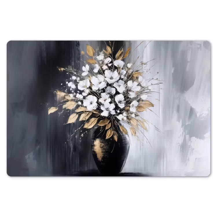 Placemat - 6 stuks - Bloemen - Wit - Vaas - Abstract — 7