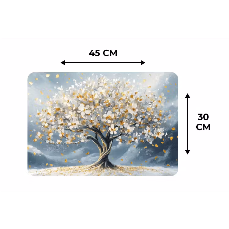 Placemat - 6 stuks - Boom - Winter - Levensboom - Modern - Goud — 3