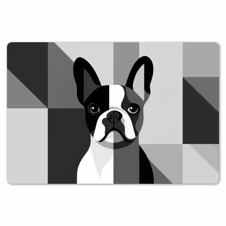 Placemat - 6 stuks - Buldog - Zwart - Abstract - Vlakken — 7