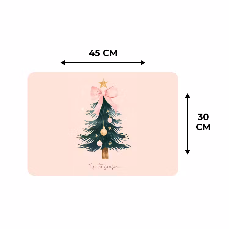 Placemat - 6 stuks - Christmas Season - Kerst - Kerstboom - Roze — 3