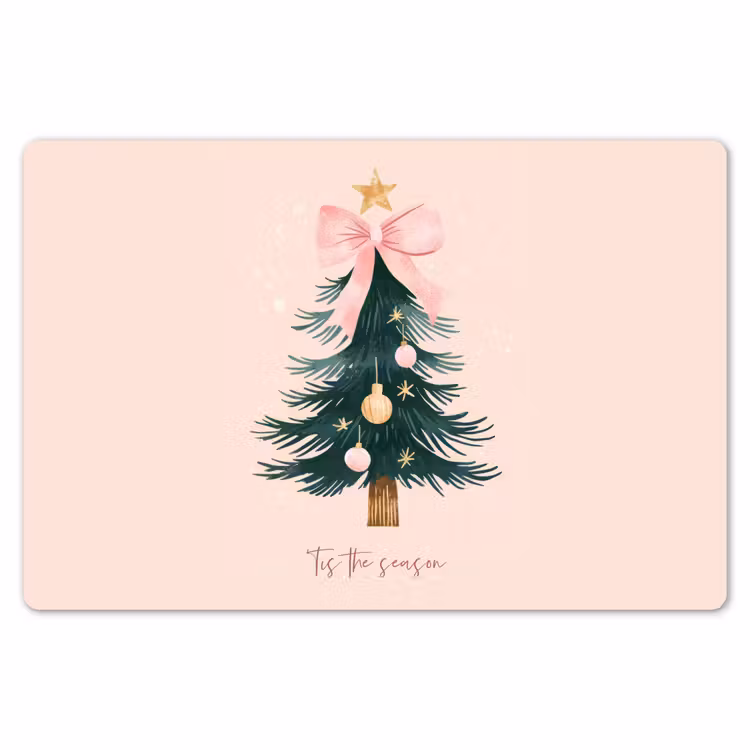 Placemat - 6 stuks - Christmas Season - Kerst - Kerstboom - Roze — 7