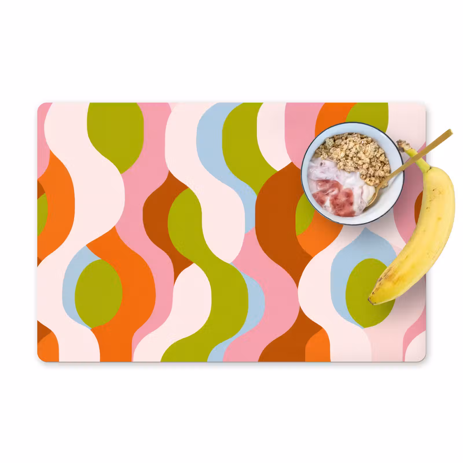Placemat - 6 stuks - Abstract - Vormen - Roze — 1
