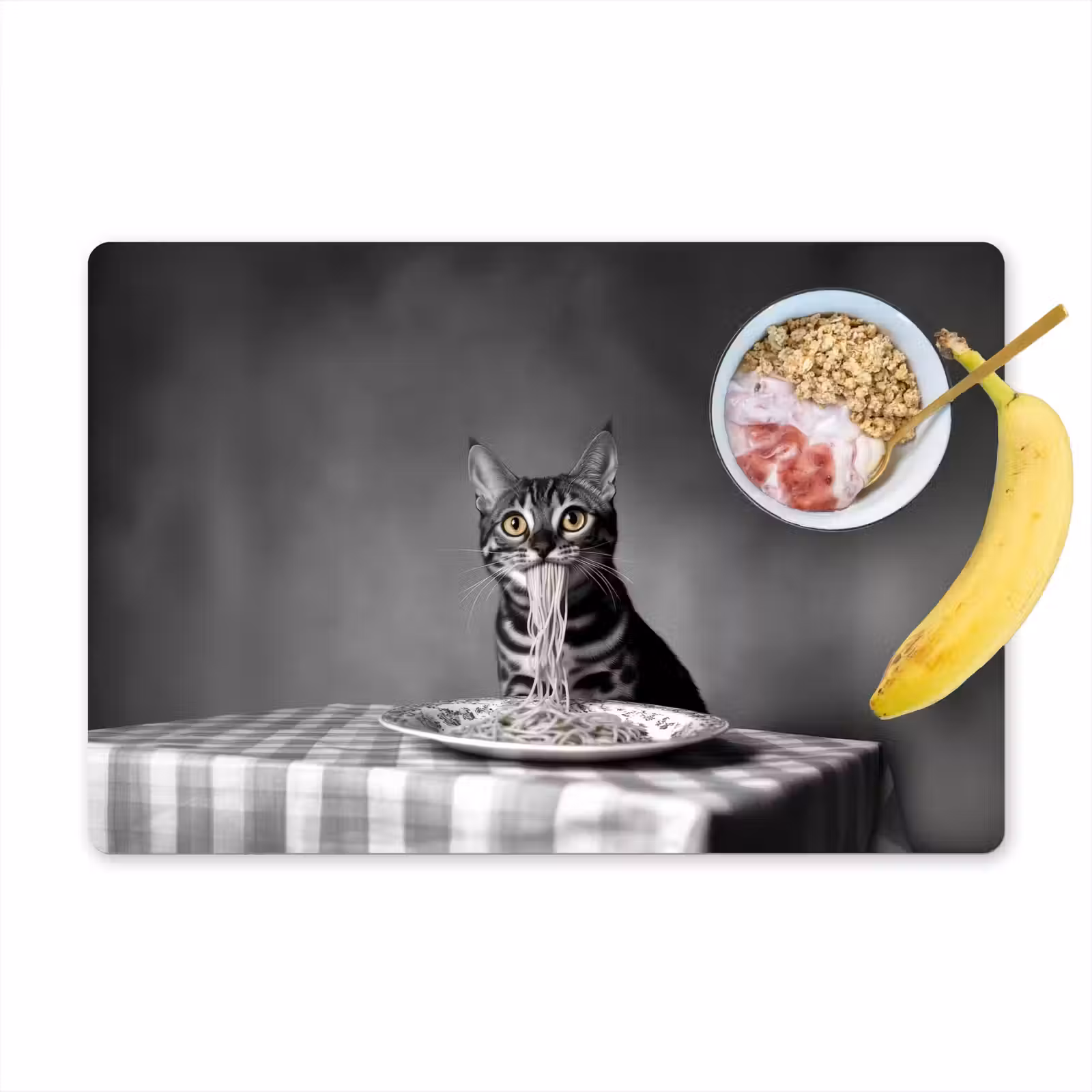 Placemat - 6 stuks - Bengaal - Kat - Tafelkleed - Zwart - Wit - Dier — 1
