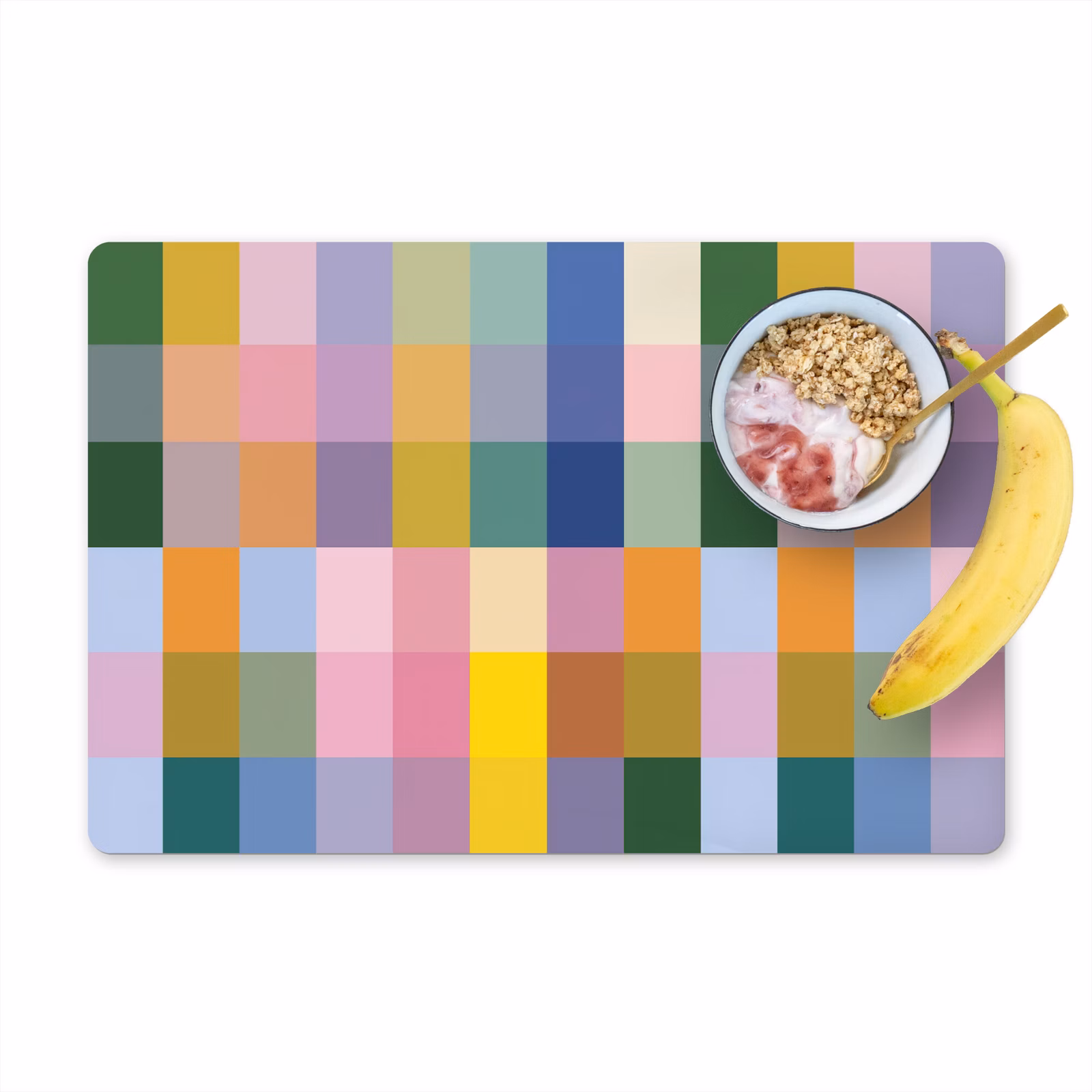 Placemat - 6 stuks - Blokken - Vierkant - Patroon - Gekleurd — 1