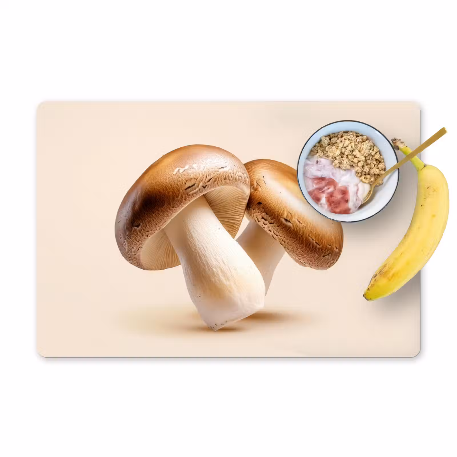 Placemat - 6 stuks - Champignons - Zacht - Beige — 1