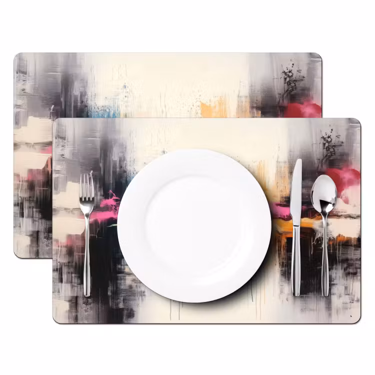 Placemat - 6 stuks - Abstract - Kleurexplosie - Landschap — 2