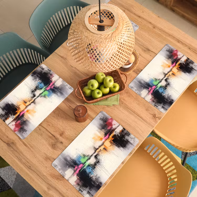 Placemat - 6 stuks - Abstract - Kleurexplosie - Landschap — 6