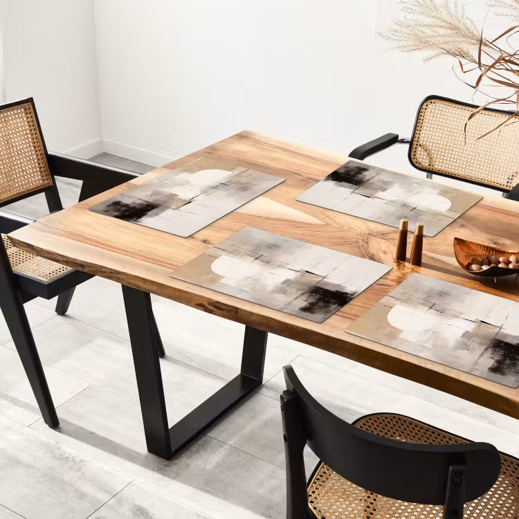 Placemat - 6 stuks - Abstract - Kunst - Grijs — 4