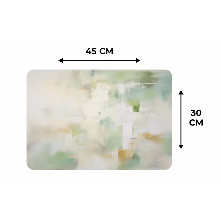 Placemat - 6 stuks - Abstract - Kunst - Wit - Groen - Modern — 1