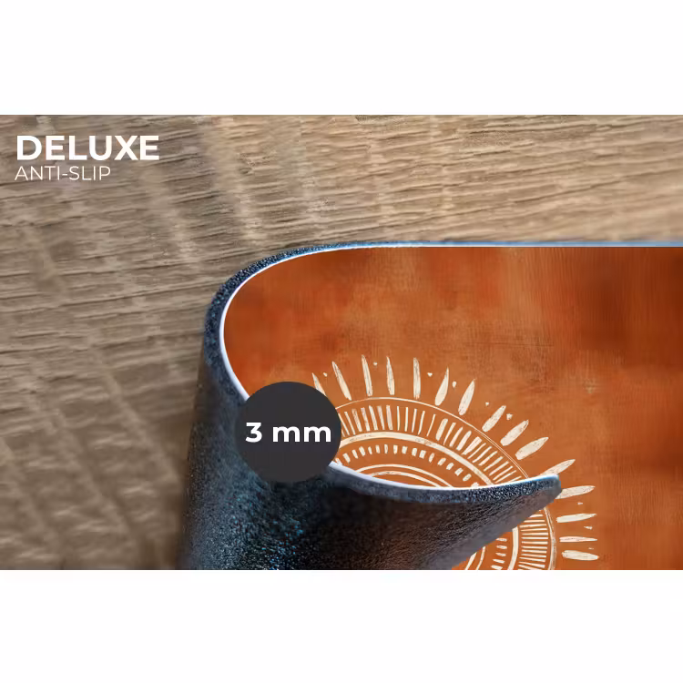 Placemat - 6 stuks - Abstract - Lijnen - Zonnestralen - Roodbruin — 4