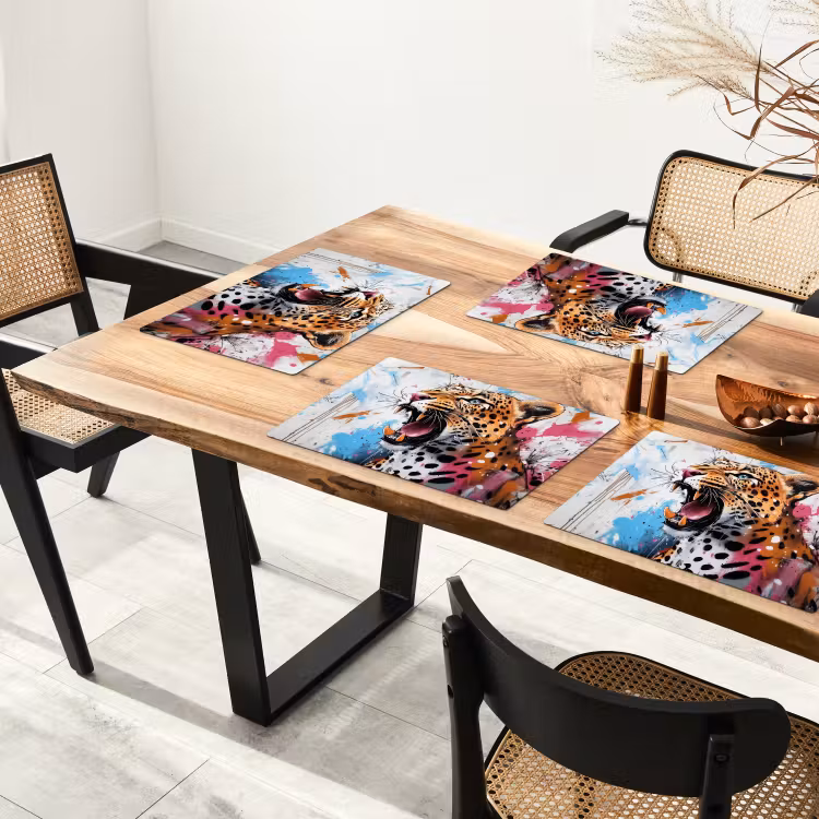 Placemat - 6 stuks - Abstract - Luipaard - Kleurrijk — 5