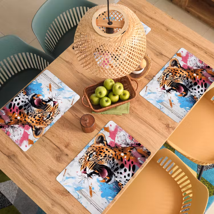 Placemat - 6 stuks - Abstract - Luipaard - Kleurrijk — 6