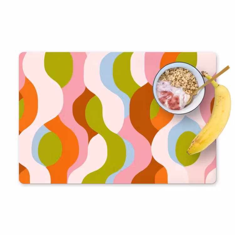 Placemat - 6 stuks - Abstract - Vormen - Roze — 1