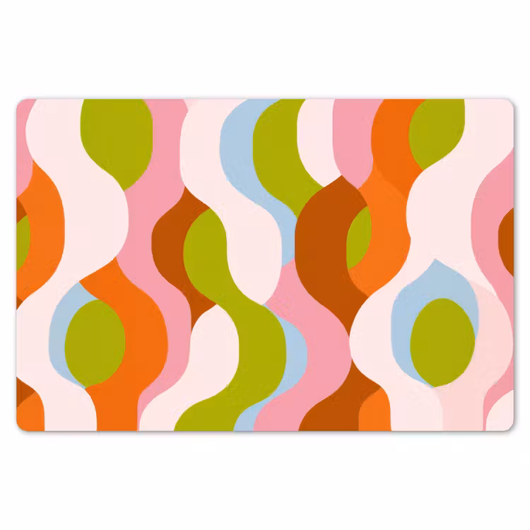 Placemat - 6 stuks - Abstract - Vormen - Roze — 7