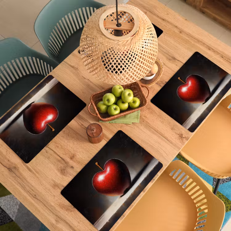 Placemat - 6 stuks - Apple - Hart - Rood — 6