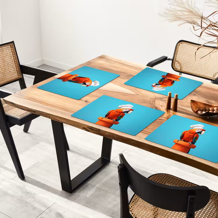 Placemat - 6 stuks - Ara - Koksmuts - Sokkel - Grappig — 5