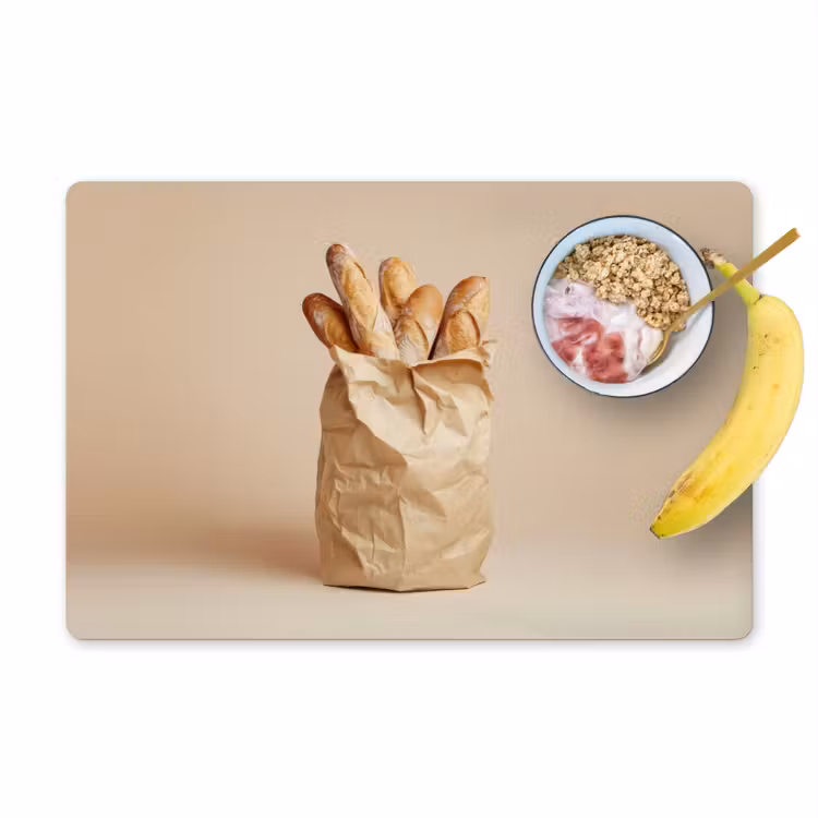 Placemat - 6 stuks - Baguette - Brood - Stokbrood - Beige — 1