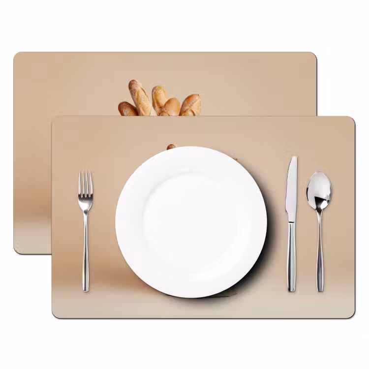 Placemat - 6 stuks - Baguette - Brood - Stokbrood - Beige — 2