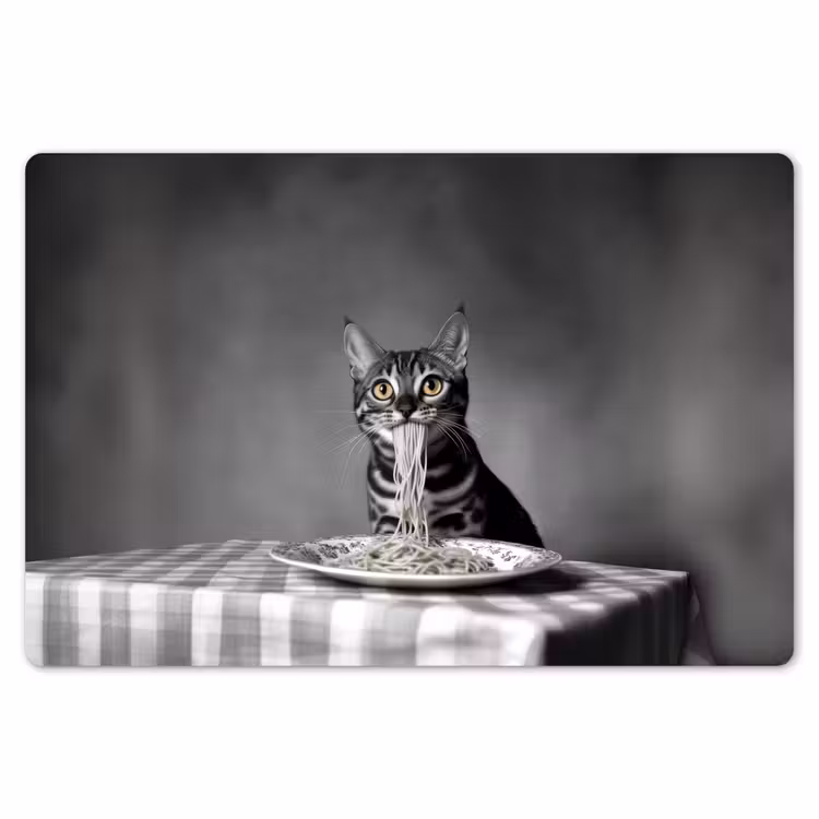 Placemat - 6 stuks - Bengaal - Kat - Tafelkleed - Zwart - Wit - Dier — 7