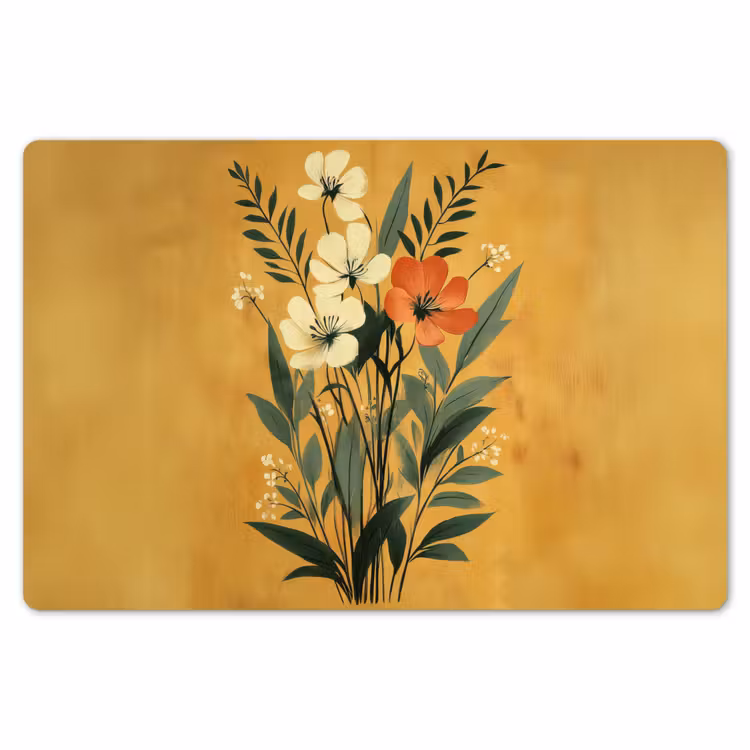 Placemat - 6 stuks - Bladeren - Boeket - Bloemen - Geel — 7