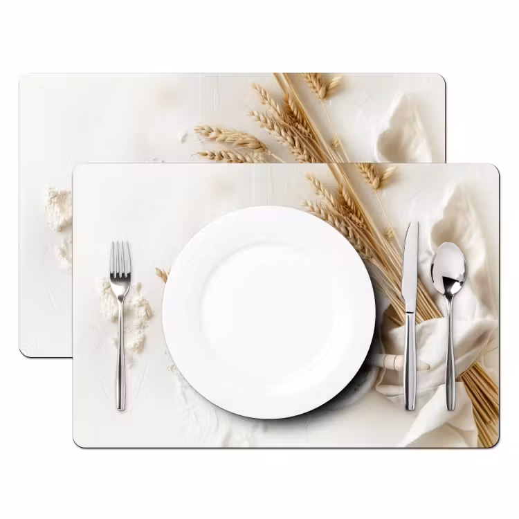 Placemat - 6 stuks - Bloem - Hout - Tarwe — 2
