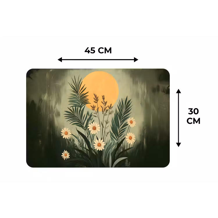 Placemat - 6 stuks - Bloemen - Bladeren - Zon - Groen — 3