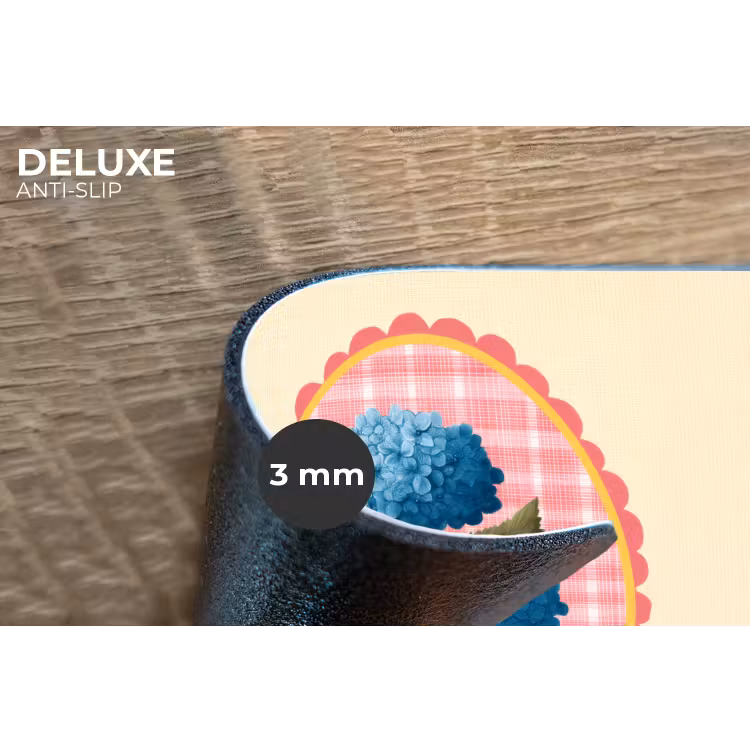 Placemat - 6 stuks - Bloemen - Blauw - Lijst - Bladeren — 4