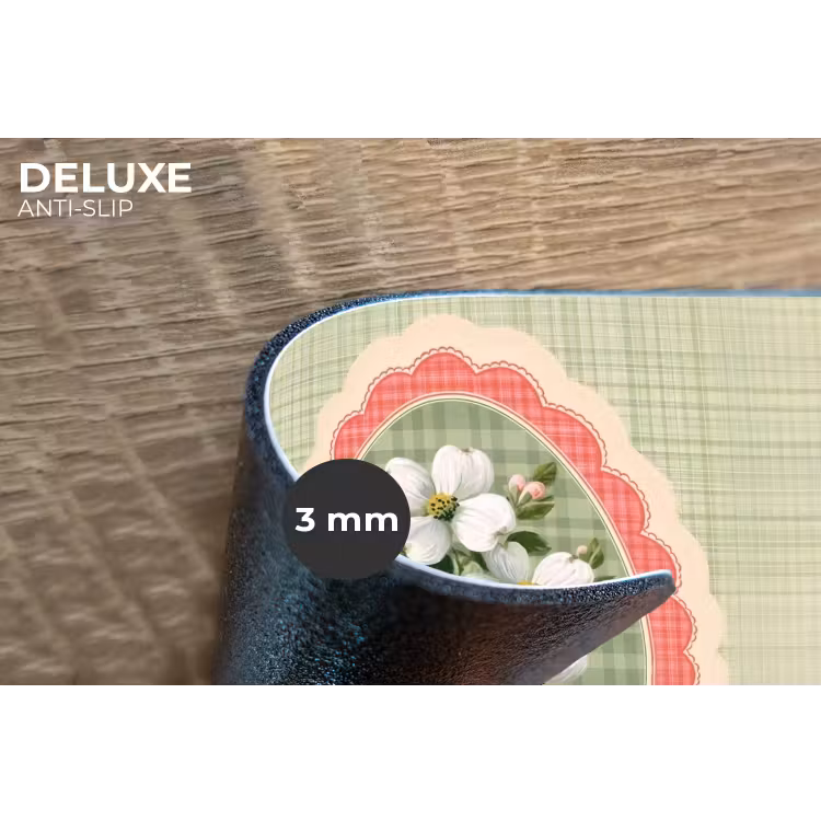 Placemat - 6 stuks - Bloemen - Illustratie - Geruit - Groen — 4